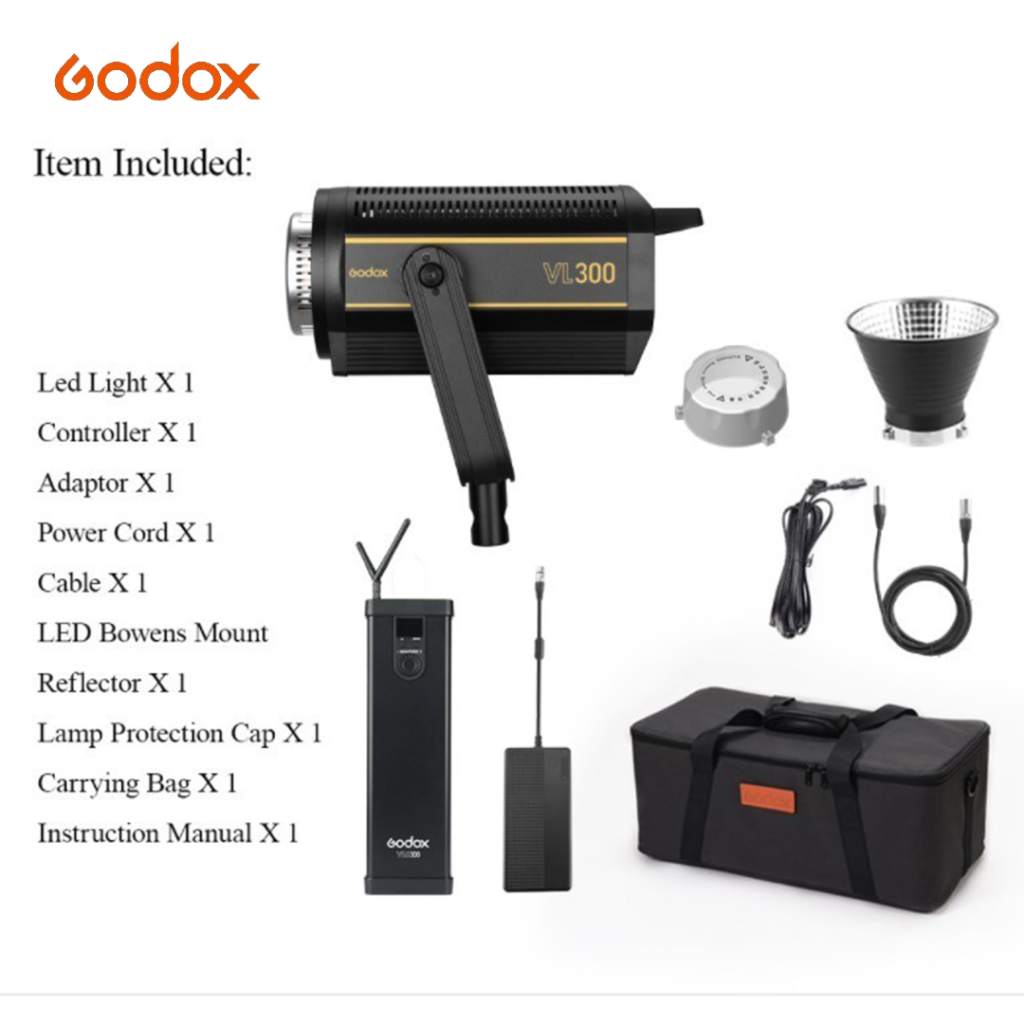 Godox VL300 LED Video Light Continuous VL-300 – Gradient.co.id
