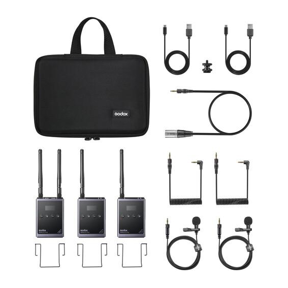 6 Godox WMicS1 Pro Kit 2 UHF Full Metal Dual-Channel Wireless Microphone