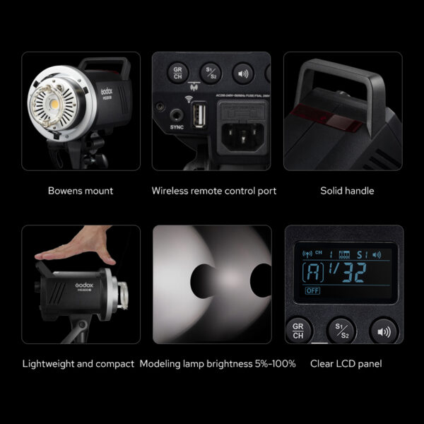 Godox MS300V Studio Flash with LED Modeling Light MS300-V MS300 V